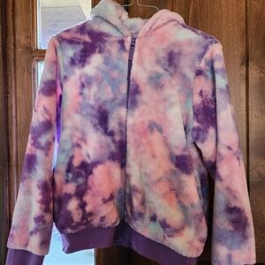 Wonder Nation Purple and Pink Tie-Dye Hoodie